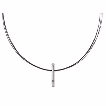 P428D:101:P Stainless Steel Necklace with .01 CTW Diamond