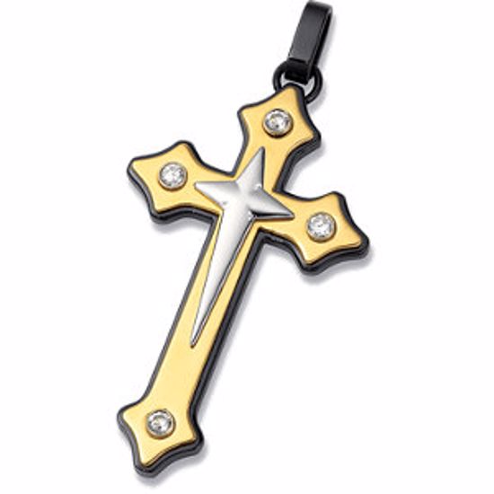 P319:102:P Immerse Plated Stainless Steel Cross Pendant 