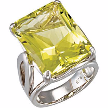 67917:101:P Sterling Silver Green Gold Quartz Ring 