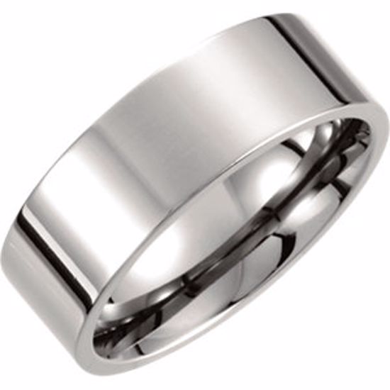 T812:140:P Titanium 8mm Flat Polished Band Size 8