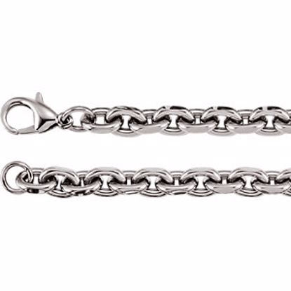 C847:103:P Stainless Steel Oval Rolo Chain 7mm