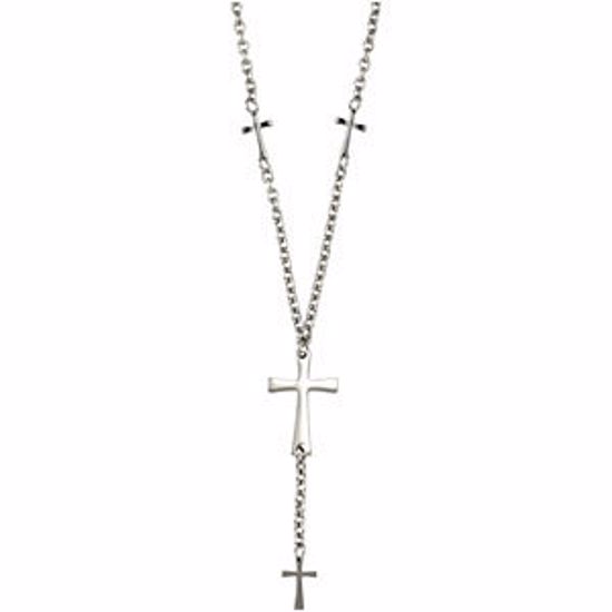 C850:101:P Stainless Steel Cross Lariat Chain