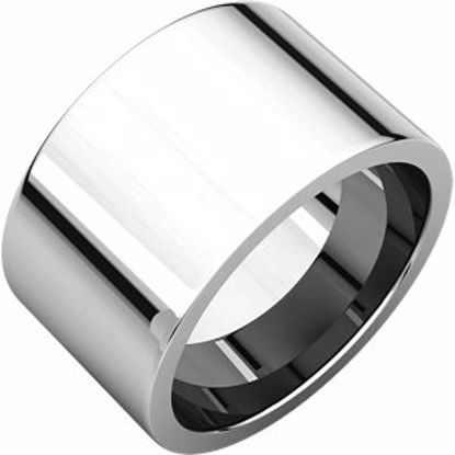 FIR10.5:223482:P 10kt White 12mm Flat Comfort Fit Wedding Band