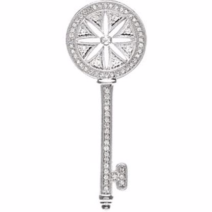 69279:84755:P Sterling Silver 3/8 CTW Diamond Key Pendant