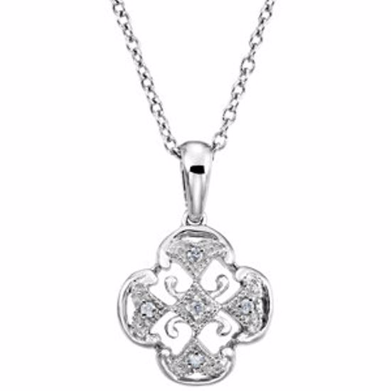 67986:100:P Sterling Silver .03 CTW Diamond 18" Necklace