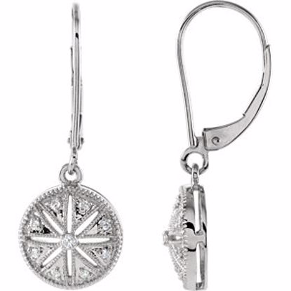 67989:101:P Sterling Silver 1/10 CTW Diamond Lever Back Earrings