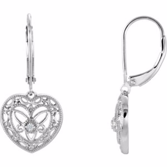 67991:101:P Sterling Silver .02 CTW Diamond Lever Back Earrings