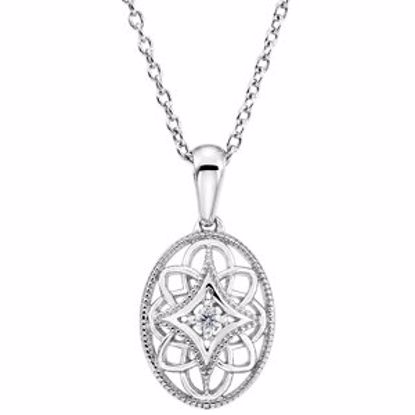 67994:100:P Sterling Silver .03 CTW Diamond 18" Necklace