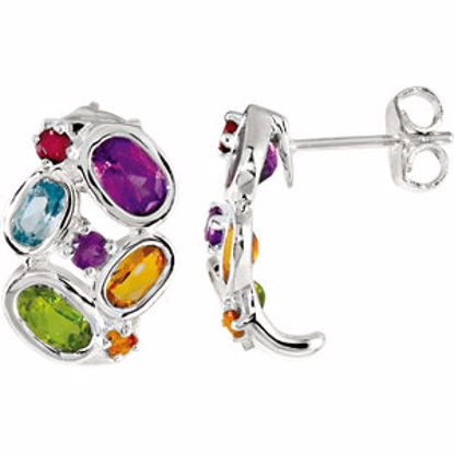 68017:101:P Amethyst, Citrine, Peridot, Sky Blue Topaz & Brazilian Garnet Earrings