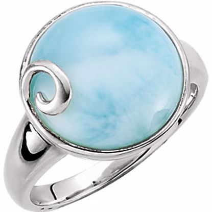 68036:101:P Sterling Silver Larimar Ring Size 7