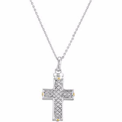 R410003:1010:P Checkerboard Cross Ash Holder Necklace