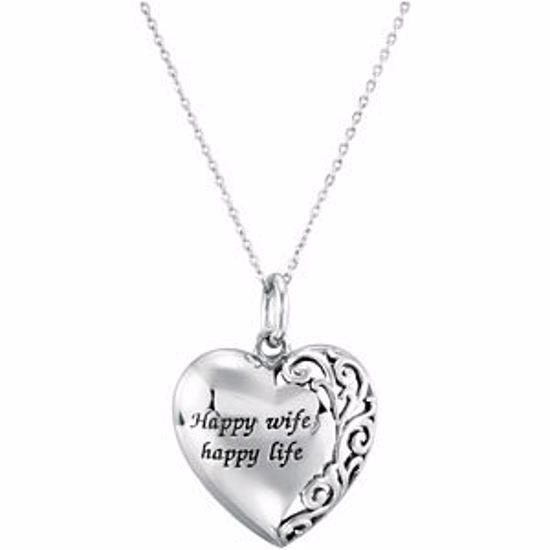 R410033:1010:P Happy Wife, Happy Life Necklace