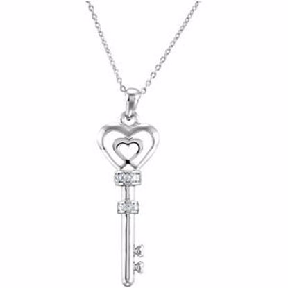 R410027:1010:P Key of Love for Couples Pendant with Chain