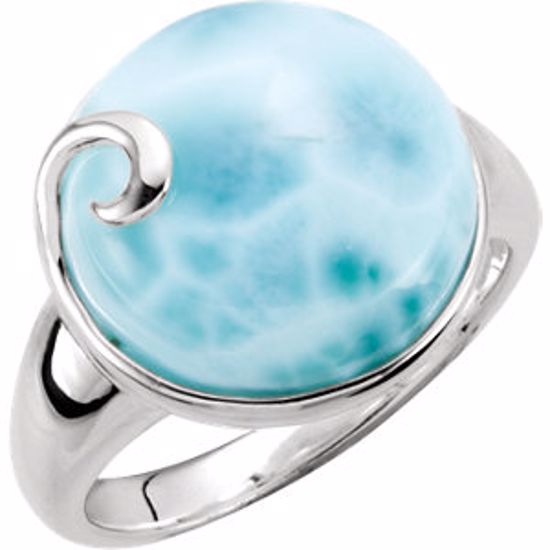 68036:102:P Sterling Silver Larimar Ring Size 6