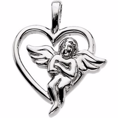 R41357:250653:P Sterling Silver Angel Heart Pendant