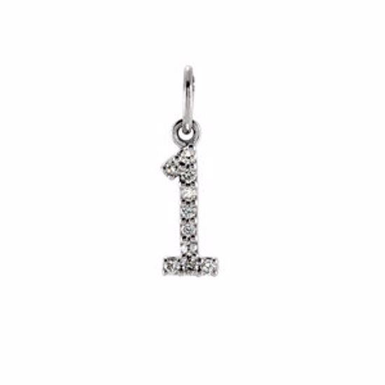 68054:60001:P 14kt White .05 CTW Diamond Numeric Charm or Pendant