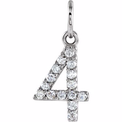 68054:60004:P 14kt White .07 CTW Diamond Numeric Charm or Pendant