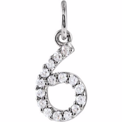 68054:60006:P 14kt White .07 CTW Diamond Numeric Charm or Pendant