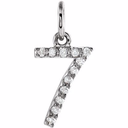 68054:60007:P 14kt White .05 CTW Diamond Numeric Charm or Pendant