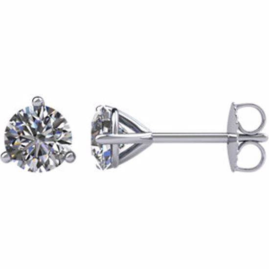 66229:60010:P 14kt White 3/4 CTW Diamond Friction Post Stud Earrings