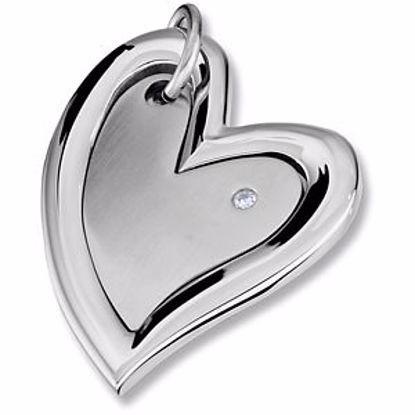 FP304:101:P Amalfi® Stainless Steel Cubic Zirconia Heart Pendant 