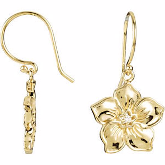 68137:101:P 14kt Yellow Forget Me Not Earrings