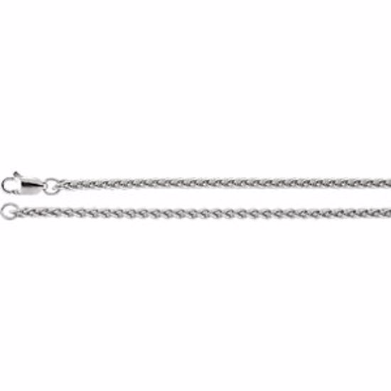 CH972:101:P Sterling Silver 2.4mm Wheat 7" Chain