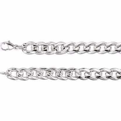 CH980:101:P Sterling Silver 9.3mm Curb 8" Chain
