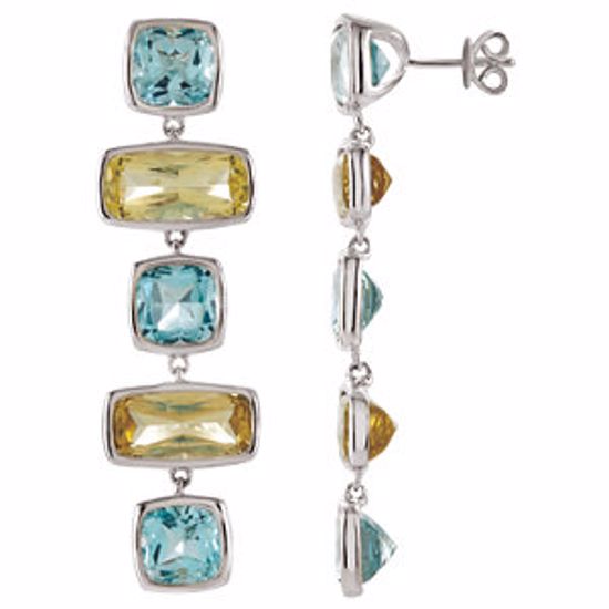 68163:101:P Sky Blue Topaz & Lime Quartz Multi-Gemstone Earrings