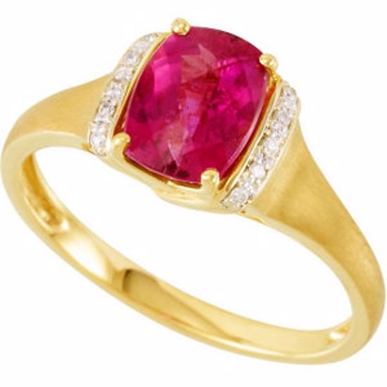 68178:101:P Rubellite & Diamond Accented Ring