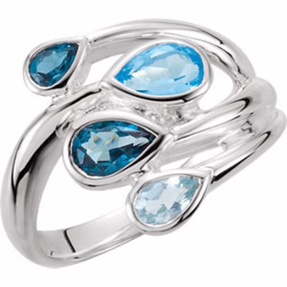 68179:101:P Sky Blue Topaz, London Blue Topaz & Swiss Blue Topaz Bypass Ring