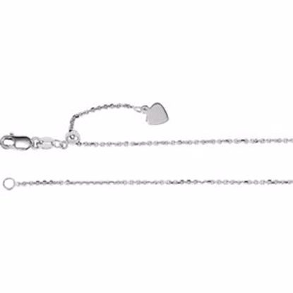 CH982:315:P 14kt White 1mm Adjustable Cable 22" Chain