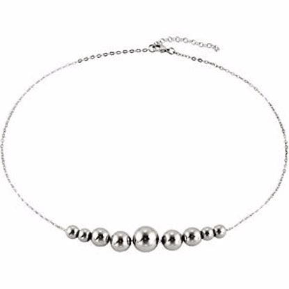 FN287:201:P Stainless Steel Necklace with Round Beads