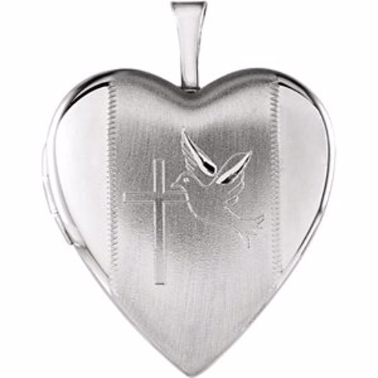 R45245:101:P Heart Locket with Cross &  Dove