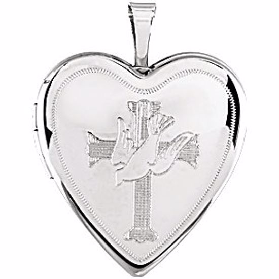 R45246:101:P Heart Locket with Cross &  Dove