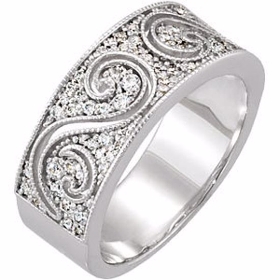 68201:102:P 14kt White 1/2 CTW Diamond Etruscan Anniversary Band

