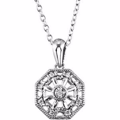 67996:100:P Sterling Silver .04 CTW Diamond 18" Necklace