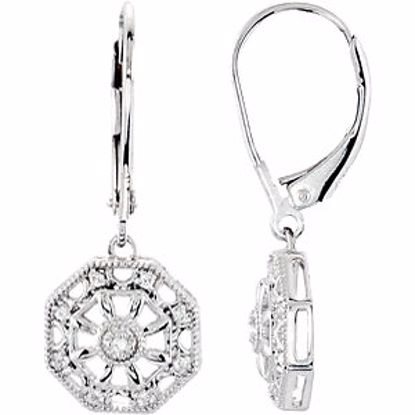 67997:101:P Sterling Silver .07 CTW Diamond Lever Back Earrings