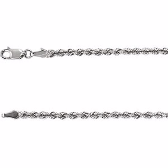 CH957:113:P 14kt White 3mm Rope 24" Chain
