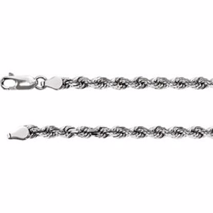 CH946:113:P 14kt White 3.9mm Diamond Cut Rope 24" Chain