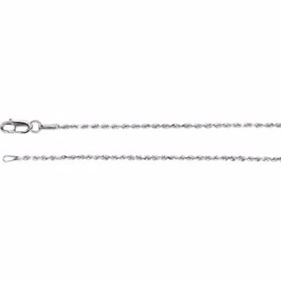 CH947:111:P 14kt White 1.3mm Diamond-Cut Rope 18" Chain
