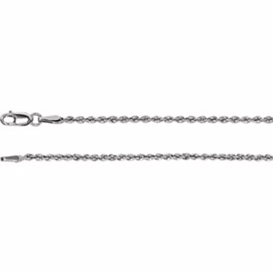 CH956:110:P 14kt White 1.85mm Rope Chain 16" Chain
