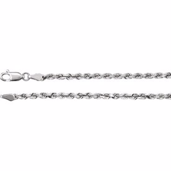 CH951:111:P 14kt White 2.8mm Diamond Cut Rope 16" Chain
