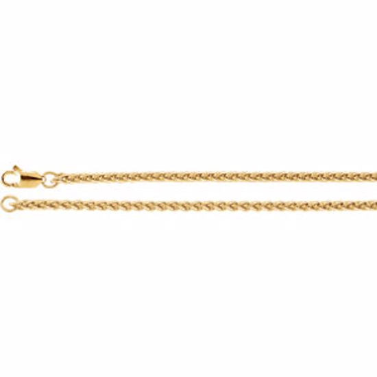 CH972:110:P 14kt Yellow 2.4mm Wheat 18" Chain