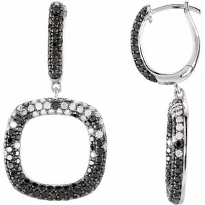 68235:101:P Black & White Diamond Hoop Earrings