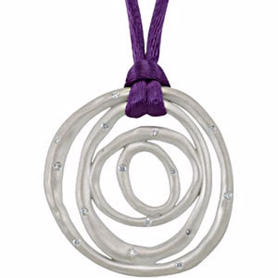 68064:102:P Sterling Silver 1/5 CTW Diamond 18" Purple Cord Necklace