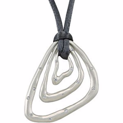 68225:101:P Sterling Silver 1/5 CTW Diamond Grey Cord 18" Necklace