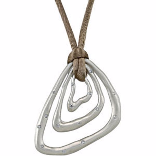 68225:103:P Sterling Silver 1/5 CTW Diamond Coffee Cord 18" Necklace