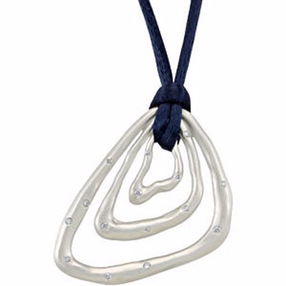 68225:104:P Sterling Silver 1/5 CTW Diamond Navy Cord 18" Necklace