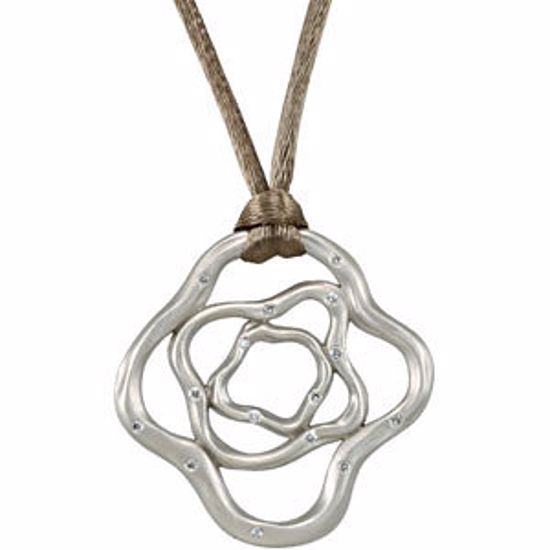 68068:103:P Sterling Silver 1/5 CTW Diamond Coffee Cord 18" Necklace